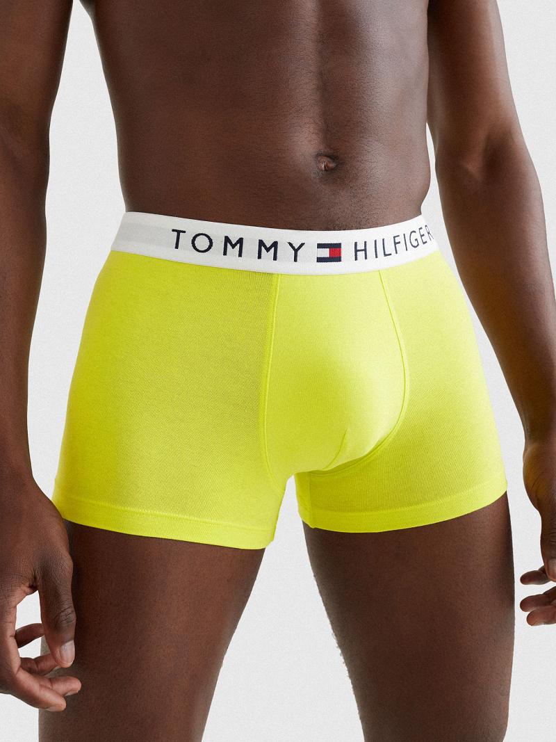 Férfi Tommy Hilfiger Organic cotton flag trunk Trunks Sárga | HU 1305ILH